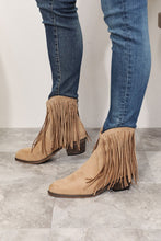 Load image into Gallery viewer, On The Fringe Cowboy Western Ankle Boots in Tan
