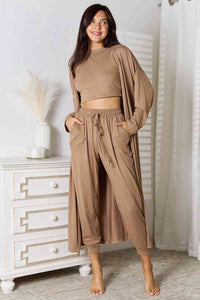 Luxe In Loungewear 3 pc. Tank, Pants, Cardigan Lounge Set (multiple color options)
