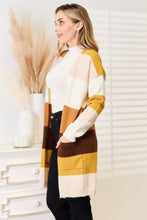 Load image into Gallery viewer, Pumpkin Swirl Color Block Dropped Shoulder Cardigan
