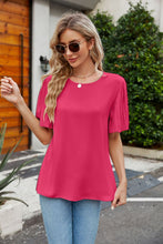 Load image into Gallery viewer, Hearts a Flutter Sleeve Round Neck Blouse (multiple color options)
