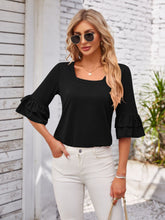 Load image into Gallery viewer, Ruffled Square Neck Half Sleeve Top (multiple color options)
