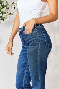 Crop It Like It's Hot Cropped Straight Jeans by Bayeas