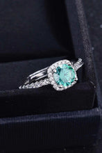 Load image into Gallery viewer, Mystic Meadow 3 Carat Green Moissanite Platinum-Plated Cluster Ring
