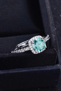 Mystic Meadow 3 Carat Green Moissanite Platinum-Plated Cluster Ring