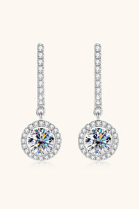 Radiant Luminescence 2 Carat Moissanite 925 Sterling Silver Drop Earrings (silver, rose gold, or gold)