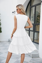 Load image into Gallery viewer, Resort Mode Contrast V-Neck Sleeveless Tiered Dress  (multiple color options)
