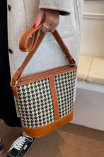 Load image into Gallery viewer, Classy and Fabulous Houndstooth Vegan Leather Shoulder Bag
