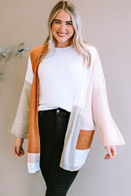 Load image into Gallery viewer, Harvest Hues Color Block Open Front Longline Cardigan
