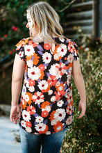 Load image into Gallery viewer, Retro Blooms Plus Size Floral Flutter Sleeve Round Neck Top
