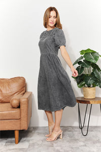 Simple Sophistication Washed Chambray Midi Dress