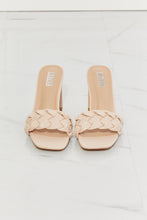 Load image into Gallery viewer, Top of the World Braided Block Heel Sandals in Beige
