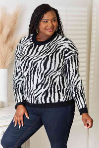 Winter Romp Zebra Print Sweater
