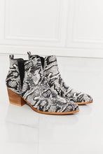 Load image into Gallery viewer, Back At It Point Toe Bootie in Snakeskin
