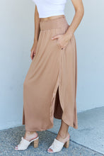 Load image into Gallery viewer, Comfort Princess High Waist Scoop Hem Maxi Skirt in Tan
