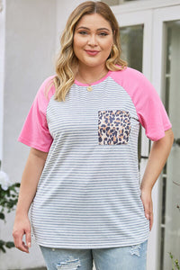 Young & Wild Striped Leopard Round Neck T-Shirt