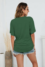 Load image into Gallery viewer, Happy Mindset V-Neck Side Ruched Tee (multiple color options)
