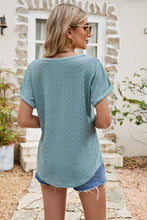Load image into Gallery viewer, Simple Wonder Round Neck Eyelet Short Sleeve Top (multiple color options)
