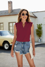 Load image into Gallery viewer, Simple Bliss Lace Trim Notched Neck Tank (multiple color options)
