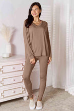 Load image into Gallery viewer, Lounge Life 2pc. V-Neck Long Sleeve Top and Pants Lounge Set (multiple color options)
