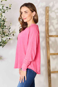 Feeling At Home Round Neck Long Sleeve Top