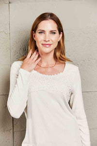 Sweet In Lace Crochet Long Sleeve Top (2 color options)