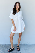 Load image into Gallery viewer, Out Of Time Ruffle Hem Dress with Drawstring Waistband in White
