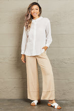 Load image into Gallery viewer, Take Me Out Lightweight Button Down Top in White
