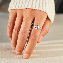 Load image into Gallery viewer, Dual Hearts Embrace: 925 Sterling Silver Double Heart-Shaped Rings
