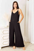 Load image into Gallery viewer, All Figured Out Soft Rayon Spaghetti Strap Tied Wide Leg Jumpsuit (2 color options)
