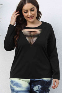 Feeling Some Kind of Special Cutout Front Long Sleeve Top