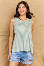 Load image into Gallery viewer, Talk To Me Striped Sleeveless V-Neck Top in Green
