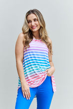 Load image into Gallery viewer, Love Yourself Multicolored Striped Sleeveless Round Neck Top
