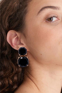 Geometrical Shape Zinc Alloy Frame Dangle Earrings (multiple color options)