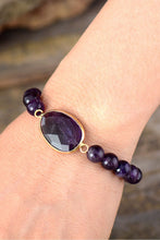 Load image into Gallery viewer, Handcrafted Amethyst Beaded Bracelet
