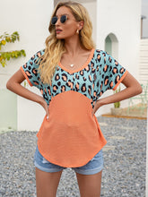 Load image into Gallery viewer, Leopard Love Waffle-Knit Short Sleeve Top (multiple color options)
