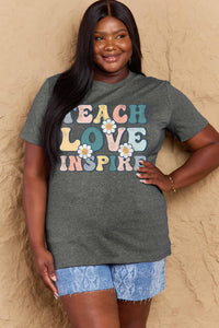 TEACH LOVE INSPIRE Graphic Cotton T-Shirt (multiple color options)