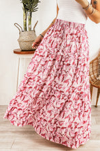 Load image into Gallery viewer, Wanderlust Printed Smocked Waist Maxi Skirt
