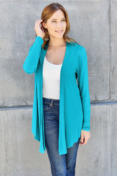 Basic Moments Open Front Long Sleeve Cardigan (multiple color options)