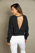Load image into Gallery viewer, Just Here For A Good Time Round Neck Open Back Sweatshirt (2 color options)
