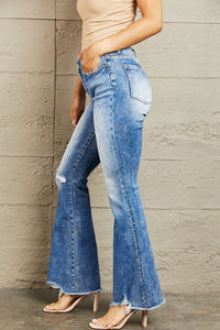 Izzie Mid Rise Bootcut Jeans by Bayeas