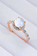 Load image into Gallery viewer, Divine Luna 18K Rose Gold-Plated 925 Sterling Silver Natural Moonstone Ring
