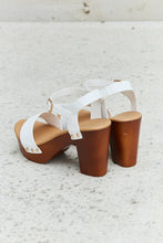 Load image into Gallery viewer, Time After Time Wooden Platform Strap Heels
