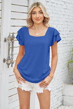 Load image into Gallery viewer, Take Your Time Square Neck Flutter Sleeve Top (multiple color options)
