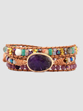 Load image into Gallery viewer, Handcrafted Triple-Layer Amethyst Bracelet
