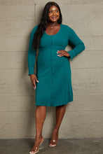 Load image into Gallery viewer, Couture Comfort Chevron Upper Bodycon Midi Dress in Deep Teal
