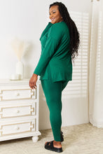 Load image into Gallery viewer, Lazy Days Long Sleeve Top and Leggings Set in Dark Green
