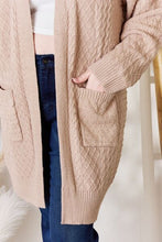 Load image into Gallery viewer, Stroll Through The Night Cable-Knit Pocketed Cardigan
