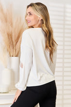 Load image into Gallery viewer, Courtyard Dreaming V-Neck Dropped Shoulder Blouse
