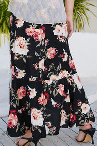 Flowers and Fashion: Floral High-Rise Skirt - Plus
