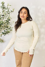 Load image into Gallery viewer, Always Loyal Ribbed Round Neck Long Sleeve Top in Vanilla Cream
